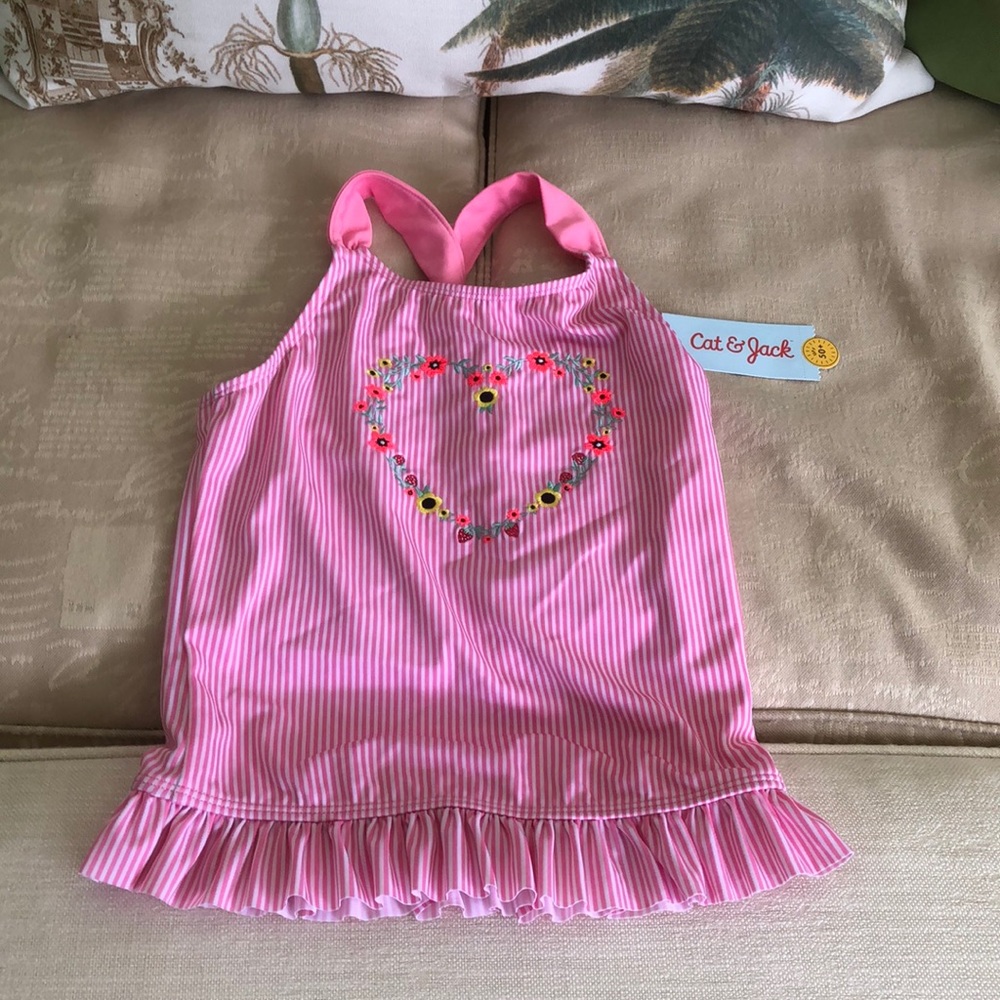 Cat & Jack Girls Ruffled Bottom Swim Top/ Size: L (10/12)